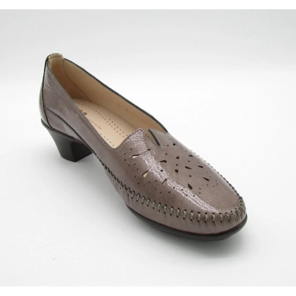 SAS Sonyo Patent Leather Slip On Pumps Perforated Cutout Shoes Womens 9M